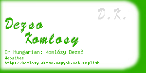 dezso komlosy business card