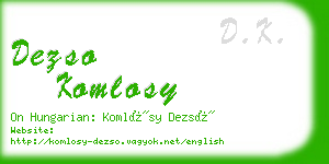 dezso komlosy business card